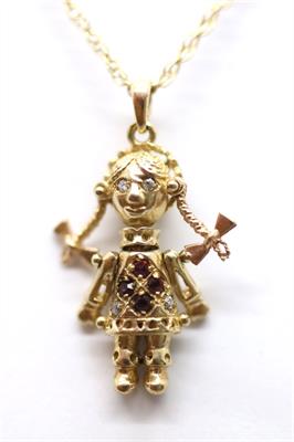 Zlatý náhrdelník s granáty a zirkony