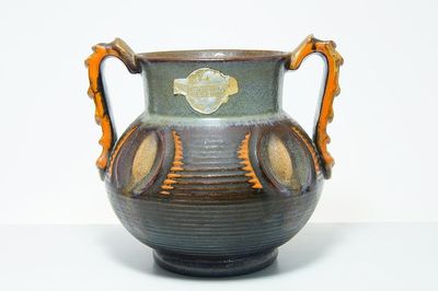 Kubistická keramika - váza s dekorem, Georgenthal Německo