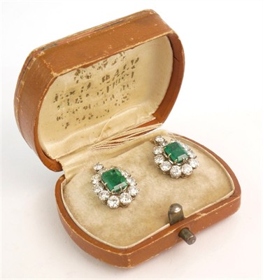 Zlaté náušnice se smaragdy a brilianty 2,10 ct