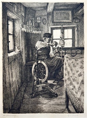 Erich Fuchs: “Am Spinnrad”  (U kolovrátku)