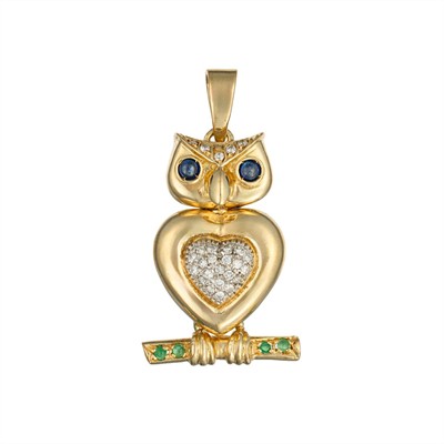 Zlatý přívěsek s přírodními kameny