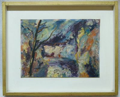 Krajina, pastózní olejomalba - Jindřich VYDRA 1983