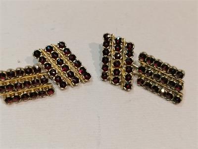 Stříbrné manžetové knoflíčky s českými granáty