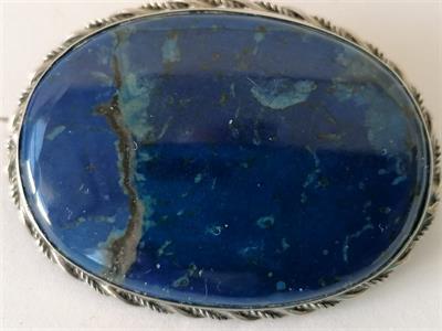 Stříbrná brož - Noční obloha - s lápisem lazuli