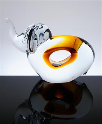 SLON objekt z hutně tvarovaného skla Zdena JOBOVÁ Chřibská