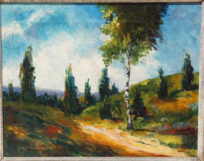 Cesta v údolí - Jaroslav (Jaro) KUČERA, olejomalba 1934