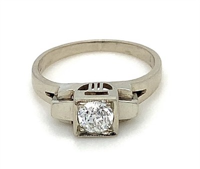 starožitný Art Deco prsten s briliantem