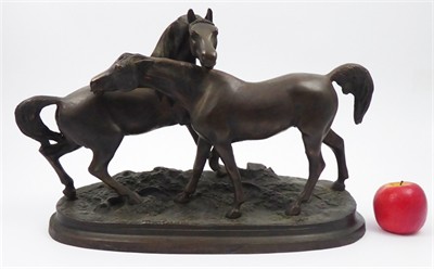 Bronzové sousoší koní - rozměrné