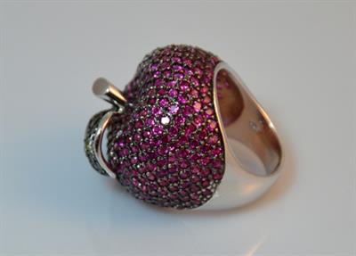 STŘÍBRNÝ PRSTEN  JABLKO - TURMALÍNY