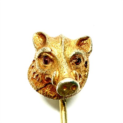 Stříbrná zlacená rakousko-uherská jehlice - divočák