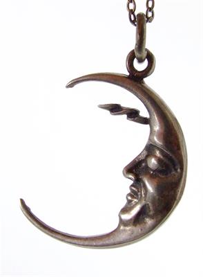 925 Ag přívěsek měsíc s 900 Ag řetízkem