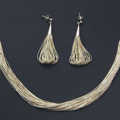 Ag náhrdelník a náušnice, STERLING, celkem 50 g