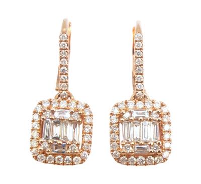 Zlaté náušnice s brilianty