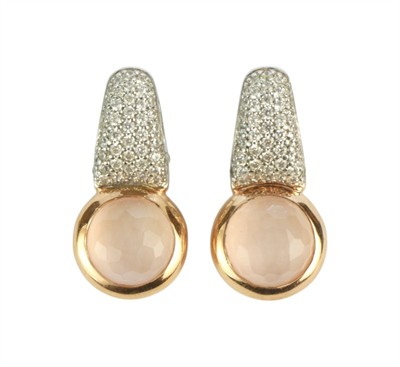 Náušnice s růženínem a kubickou zirkonií