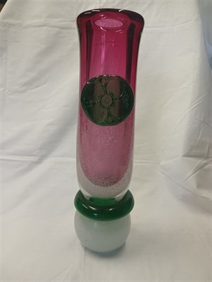 Vysoká váza hutní sklo Pavel Ježek