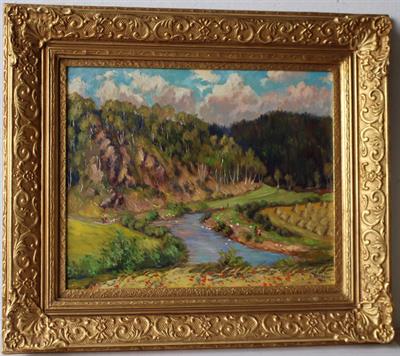 Václav Nedbal - Postavy u řeky - Olej