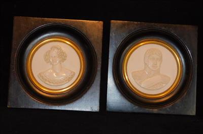 MARŠÁL PONIATOWSKI s chotí, portréty ve slonovině