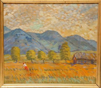 Horská krajina s políčkem Beskydy - Jiří MIKULA 1951 olej