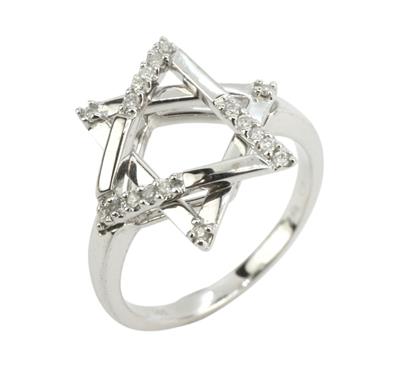 Zlatý prsten s diamanty – hvězda