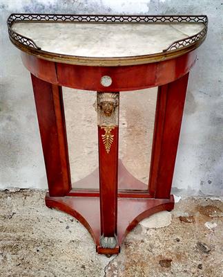 Empírový konzolový stolek šedý mramor