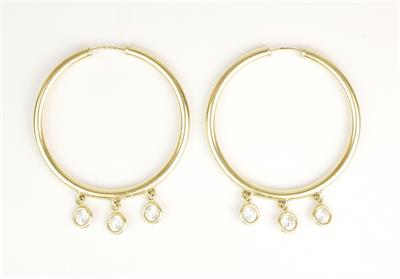 Zlaté náušnice - kruhy - se zirkony