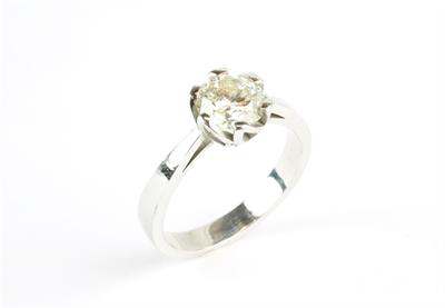 Zlatý prsten s briliantem 1 ct