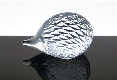 JEŽEK - drobná broušená plastika z čirého skla M. JANKŮ ŽBS