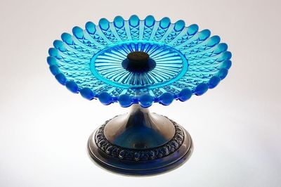 Jedinečný secesní z akvamarinového a opálového skla