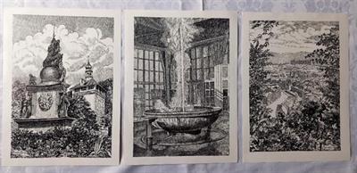 Karlovy Vary, soubor 3 grafik, František Malý *1900