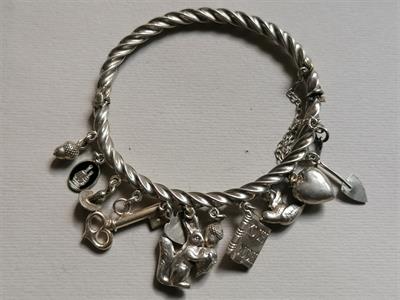 Stříbrný náramek s ověsky - biedermeier
