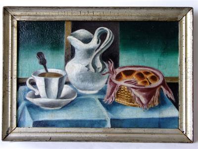 Kubistické zátiší olej na platně, č. 13 Nykodém ?