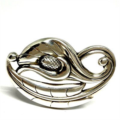 Nevšední stříbrná brož secese / Art deco