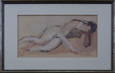 René Šebestík - Ležící akt dívky