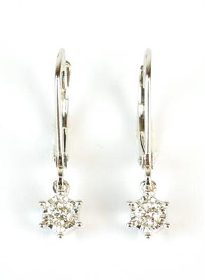 Zlaté náušnice s diamanty