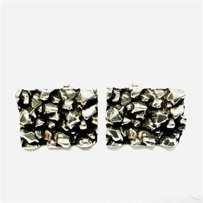 Originální brutalistní stříbrné manžetové knoflíčky