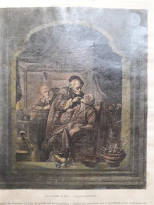 U zubaře - trhání zubu, dřevořez 1854