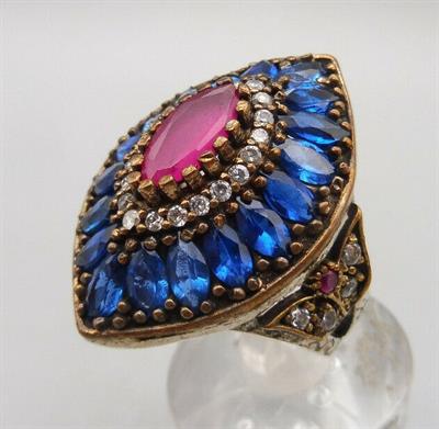 925 sterling prsten s kameny Mughal style ring