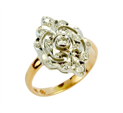 Starožitný zlatý prsten s brilianty