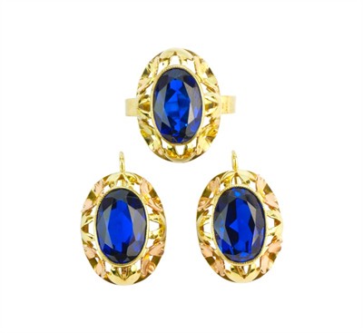 Souprava zlatých šperků se spinely