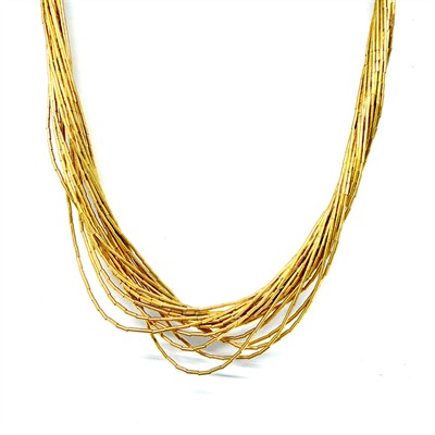 Stříbrný pozlacený náhrdelník - tekuté stříbro