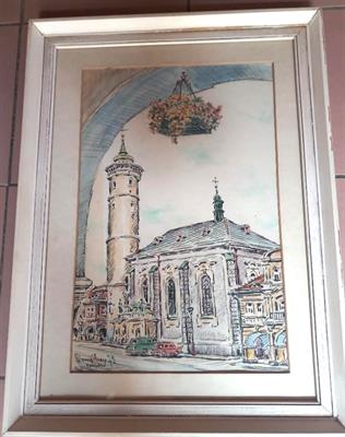 Domažlice, Věž chrámu, malíř Josef Kašpar