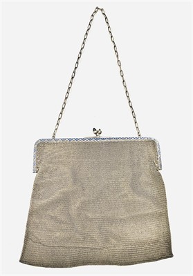 Secesní drátěná kabelka s modrými safíry a smaltem