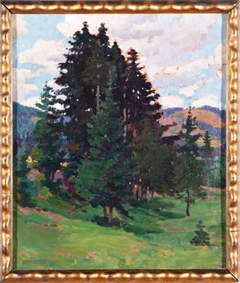 Cína Jelínek: Podhorská krajina (kol.1910)