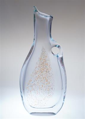 Velká váza s ouškem a zatavený dekor Miloslav KLINGER ŽBS