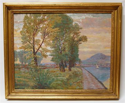 Radobýl od Labe - Josef FUČÍK olejomalba na plátně