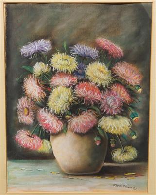 Párové obrazy - květinová zátiší Bohumil ČADEK komb. tech.