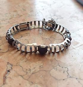 Článkový stříbrný náramek s jaspisy Georg Kramer