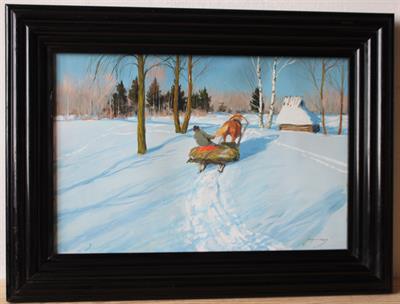 Jegorov Andrej Afanasijevič - Sáně v zimě - Olej