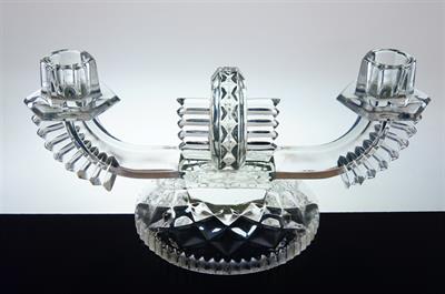 Svícen ve stylu ART - DECO, Rudolf SCHRÖTER sklárna INWALD