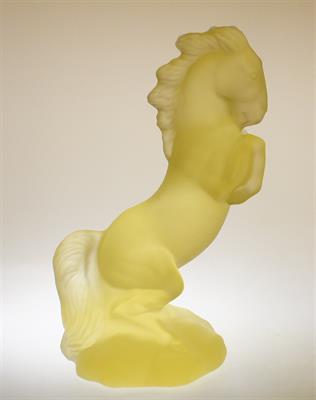 KŮŇ - soška z citrínového skla Mario PETRUCCI, C. Schlevogt